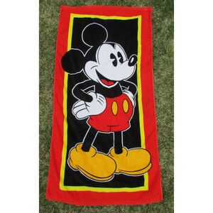 Disney Mickey Mouse All Cotton Beach Towel 56 x 30 Franco Vintage 1990s